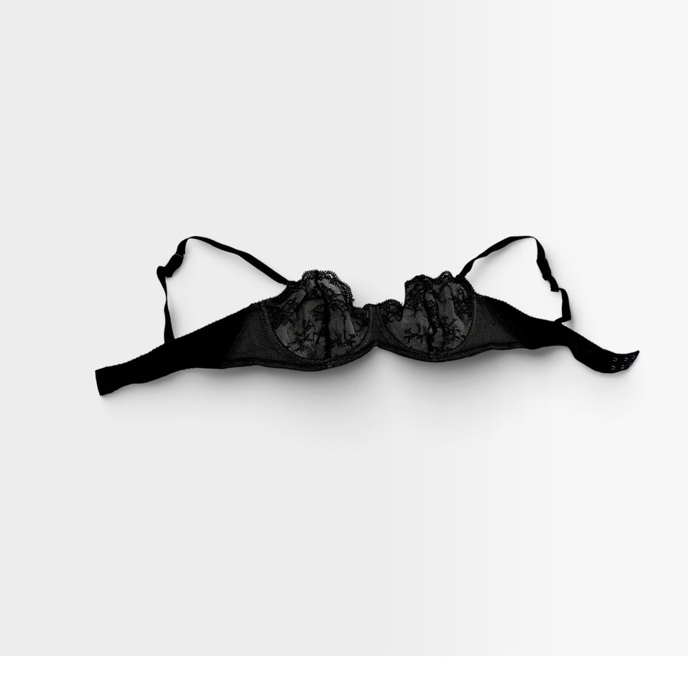 Elle Macpherson Intimates Bra 36C Black‎ Lace Underwire Sheer Lingerie E75-191